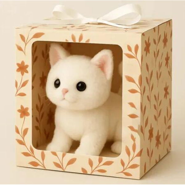 Realistic Cat Toy Sound Motion Interactive Lifelike Kitten Christmas kids Present COL white