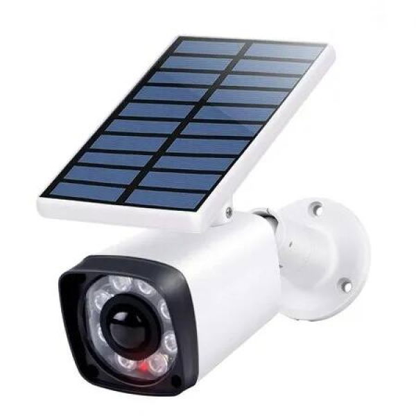 Realistic Fake Security Camera Dummy Cctv Solar-Powered with Motion-Activated LED Light