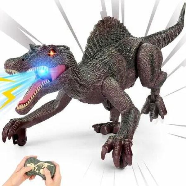 Realistic Remote Control Dino Toys,2.4GHZ,Walking,Rechargeable,3D Eyes Realistic Appearance,3 Sound Effects,Demo Function,Sturdy Jurassic Toy for Age3+