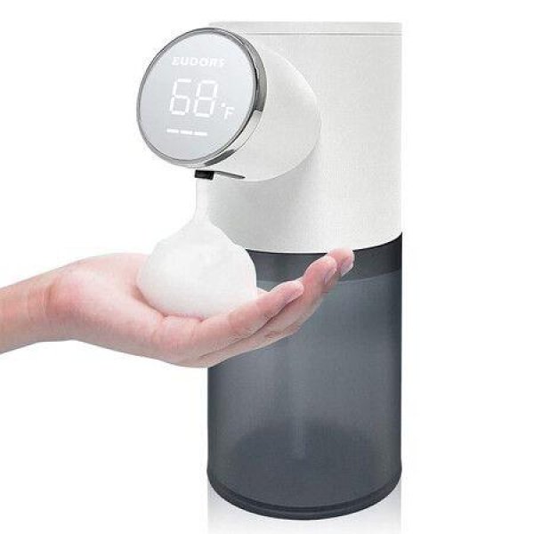 Rechargeable Auto Soap Dispenser With LCD Display Infrared Motion Sensor For Bathroom Kitchen Or Countertop