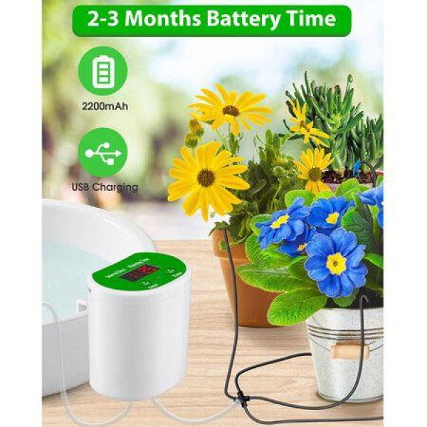 Rechargeable Automatic Plant Watering System For 12 Indoor Potted Plants