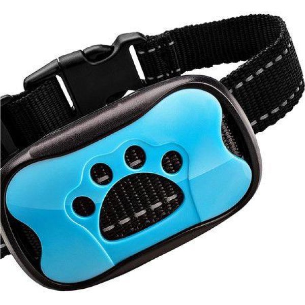 Rechargeable Dog BARK Collar - Humane No Shock Barking Collar (Blue)