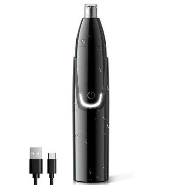 Rechargeable Ear And Nose Hair Trimmer Professional Painless Eyebrow & Facial Hair Trimmer For Men Women Powerful Motor And Dual-Edge Blades For Smoother Cutting (Black)