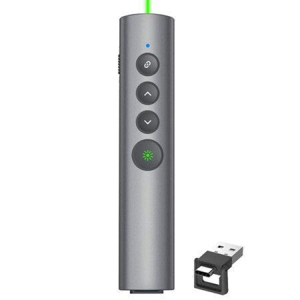 Rechargeable Green Laser Pointer For Presentation Clicker For PowerPoint Presentations USB-C/A Power Point Clicker Wireless Presenter Remote For Computer/Mac/PPT/Google Slide Advancer