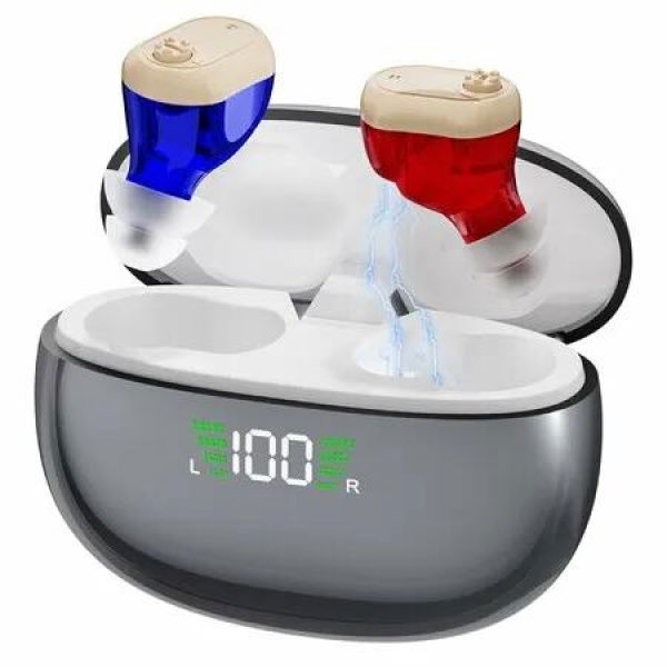 Rechargeable Hearing Aids for Seniors with Noise Cancelling 16-Channel Digital Chip Volume Control Invisible OTC Hearing Aids not Amplifiers