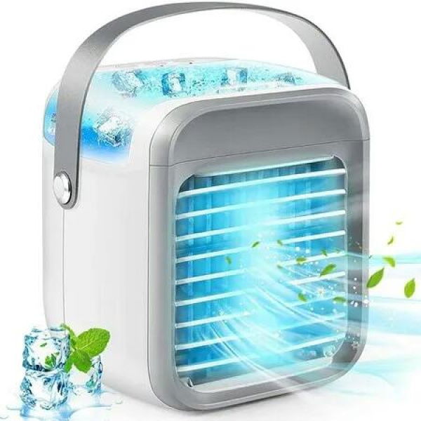 Rechargeable Portable Air Conditioner Evaporative Cooler Fan with 3 Speeds for Home Office Personal Cooling Device