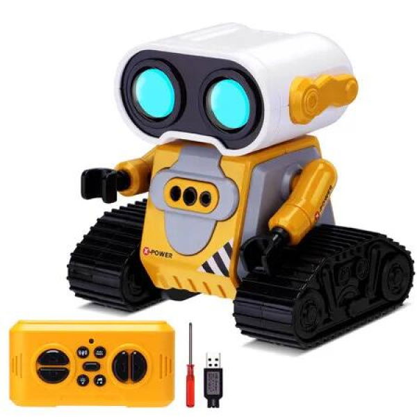 Rechargeable RC Robot Toy with Music LED Eyes Remote Control for Boys Girls 3+