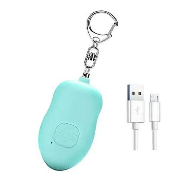 Rechargeable Safe Sound Personal Alarm,140dB Self Defense Keychain with LED Light, Women Personal Alarm SOS Safety Alert Device Key Chain to Carry (Blue)