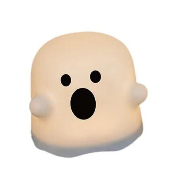 Rechargeable Silicone Ghost Night Light for Kids Bedrooms Touch Control Cute Animal Lamp Mini Ghost Gift Bedroom Decor B