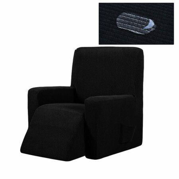 Recliner Chair Cover Non-slip Massage Sofa Cover Stretch Chair Seat Protector All-inclusive Elastic Seat Slipcover Dark Grey