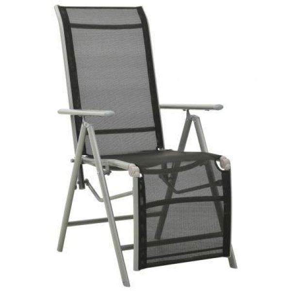 Reclining Garden Chair Textilene And Aluminium Silver