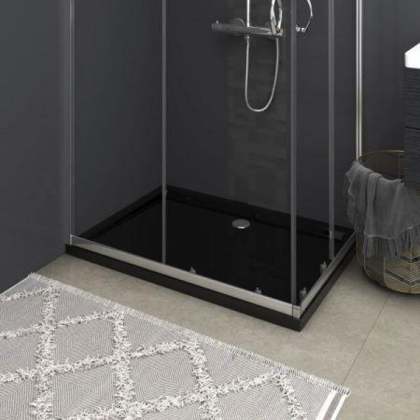 Rectangular ABS Shower Base Tray Black 80x110 Cm