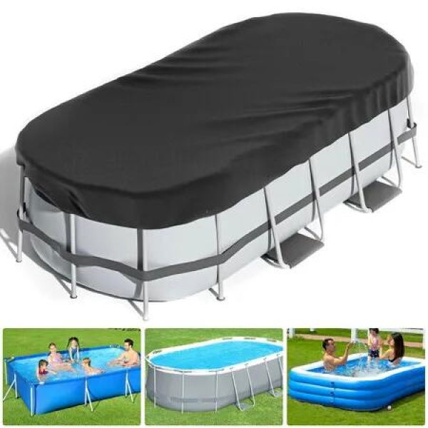 Rectangular Pool Cover for Above Ground Pools,Solar Oval Covers for Rectangular Frame Pools,Winter Cover (Black-213.36*396.24cm)