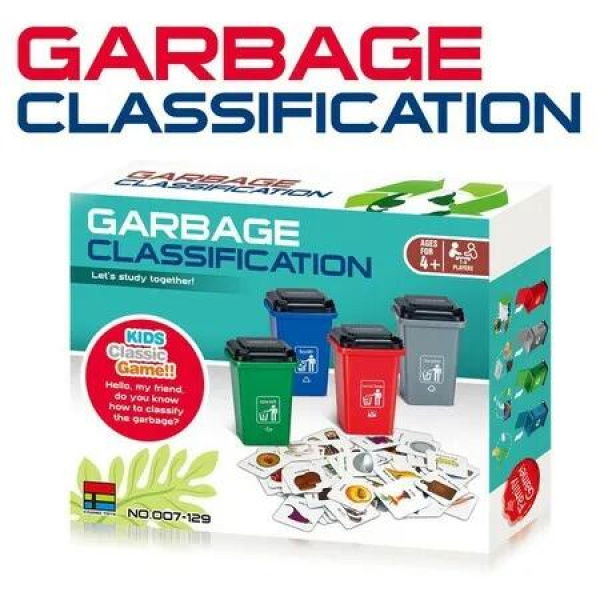 Recycling Game Kids Play Educational Garbage Classification Toy Roadside Trash Can Card Gaming Learning Interactive Fun Ages 3+