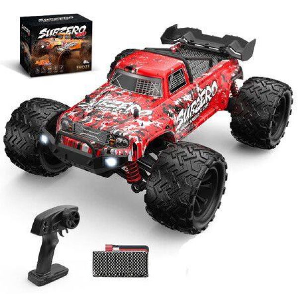 Red 1:16 four-wheel-drive high-speed RC remote control car 2.4G dual-motor Bigfoot off-road drift race,car toysï¼ŒChristmas,holiday,carnival gifts