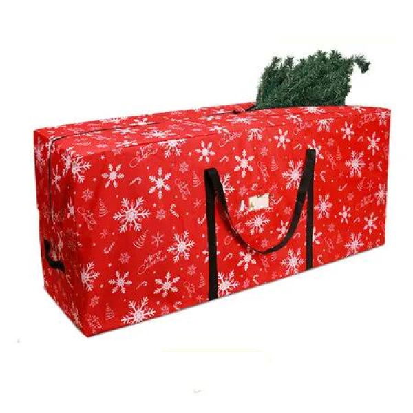 Red 165cm Christmas Tree Storage Bag Durable Waterproof Zippered Bag with Handles Protects Against Dust Insects and Moisture