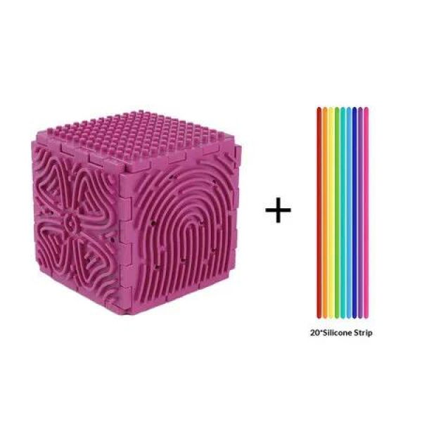 Red 3D Upgraded Sensory Activity Board for Kids Silicone Fidget Toy Cube Sensory Toys Anxiety Relief Items STEM Travel Toy for Boys and Girls