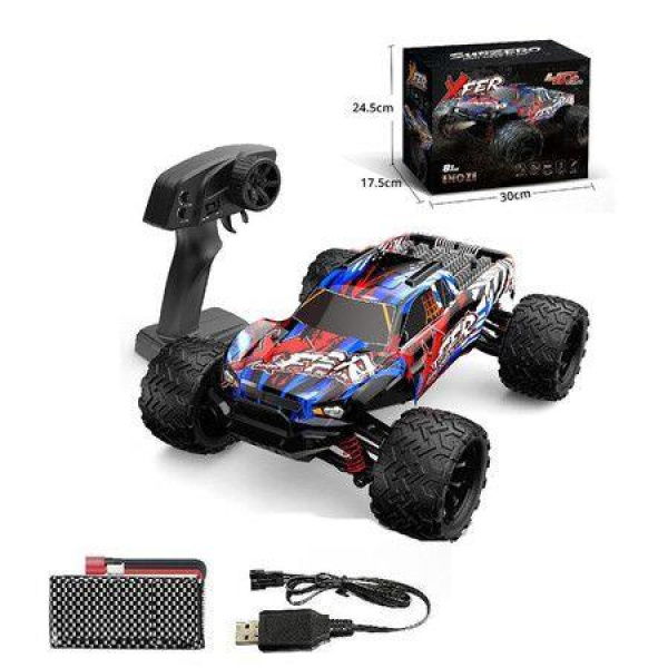 Red-blue 1:16 4-wheel-drive high-speed RC remote control car 2.4G dual-motor Bigfoot off-road drift race,car toysï¼ŒChristmas,holiday,carnival gifts