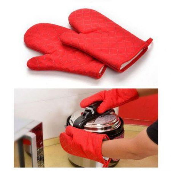 Red Heat Hot And Skid Resistant Oven Mitt Protect Glove