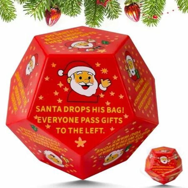 Red Santa Swap Gift Exchange Dice, Exchange Gift Christmas Stocking Stuffers for Teen Men Women, Dice Party Gifts for Xmas