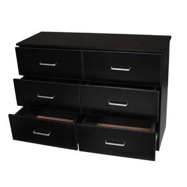 Redfern Black 6 Drawer Lowboy