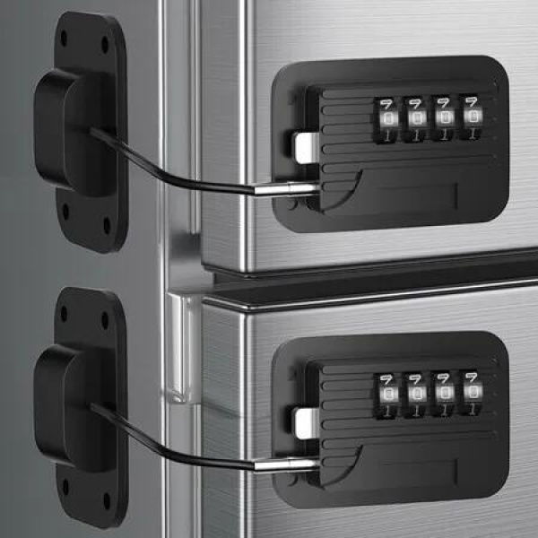 Refrigerator Door Lock 2 Pcs Password Child Safety Proof Kitchen Fridges Storage Cabinets Drawers Closets Windows Black