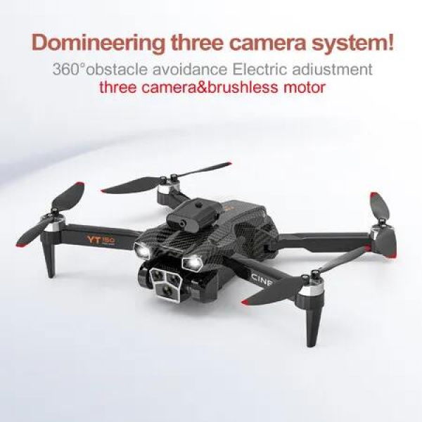 Remote Control 4K HD Triple Camera Drone/Four Axis Aircraft Flyer with Obstacle Avoidance Perfect for aerial photography,videography,adventurous flying