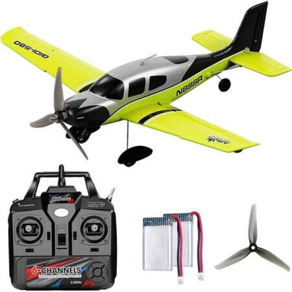 Remote Control 5-Channel Off-Road Aircraft 3D RC Plane One-Key Hanging Stunt Fixed Wing with Wind Resistant Flight Control for Beginner Teens(Green)
