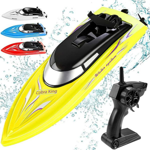 Remote Control Boats For Pools And Lakes. 10km/h High-speed Mini Boats Toys For Kids Adults Boys Girls. Yellow.