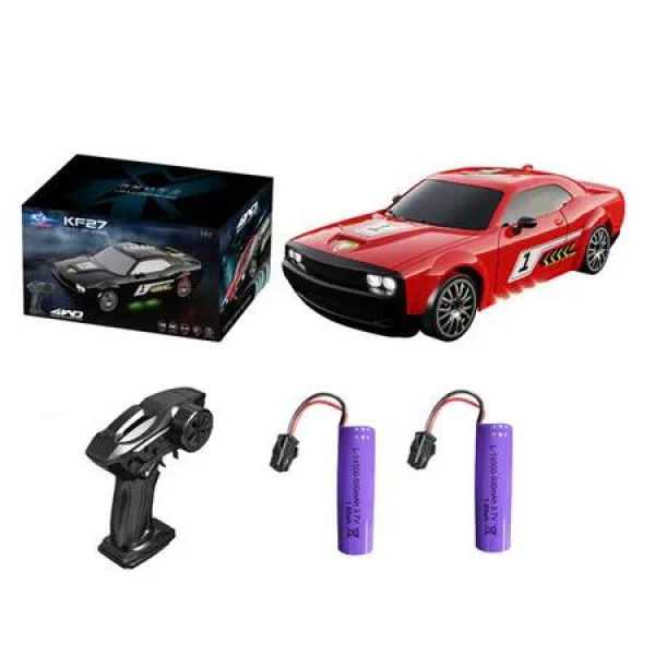 Remote Control Car for Boys Girls Age 5 Up, 1:20 4WD RC Drift Car with LED Lights, 20KPH Hight Speed Proportional Throttle Racing Cars, Red