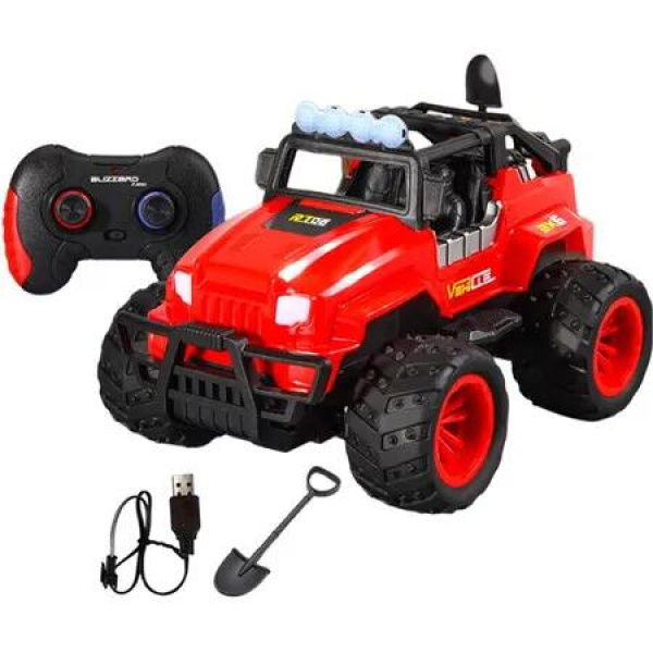 Remote Control Car for Girls, RC Jeep with LED Light & Rechargeable Batteries,2.4 GHZ Truck Toy, Car Toys Gifts for Girls (Red)