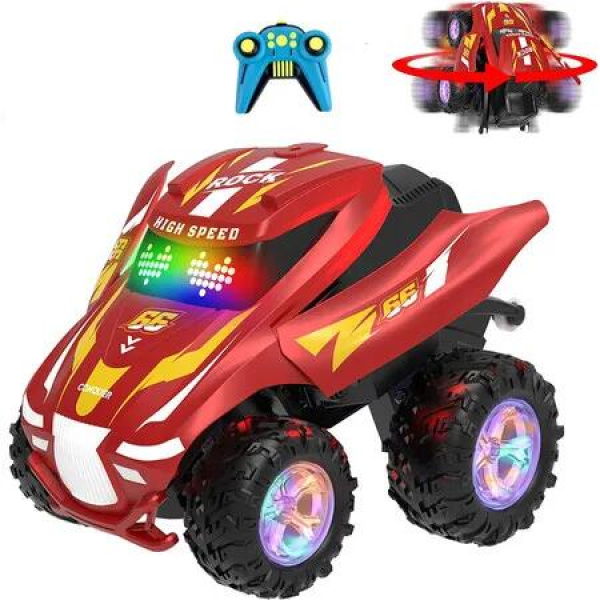 Remote Control Car, RC Cars with Spray, Light and Music, RC Race Cars Toys for 6 7 8 9 10 11 12 Year Old Boys Girls Gifts, Red