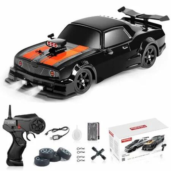 Remote Control Car RC Drift Car 1/16 Scale 4WD 18KM/H High Speed RC Car 2.4GHz with LED Lights Spray Racing Toy Car for Boys Birthday
