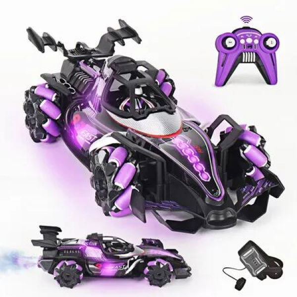 Remote Control Car Stunt Racing Car With Four-wheel Drive Light Spray Stunt Drift And Remote Control Versions,Christmas Birthday Gift Color Purple