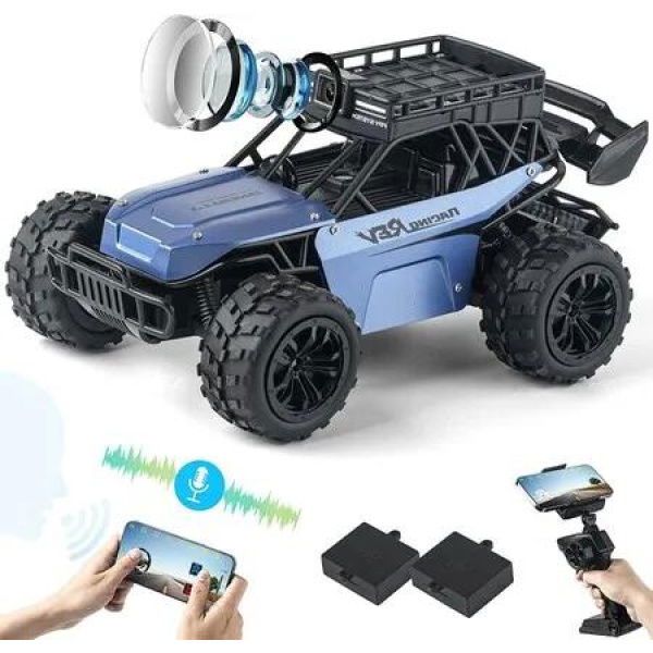 Remote Control Car with 1080P Camera and Talkie: 5G FPV, 1:16 Scale Off-Road Truck with UHD Camera (Blue)