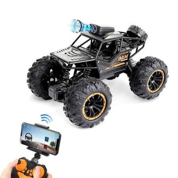 Remote Control Car with Camera, High Speed Alloy Off Road Truck Fast Racing Vehicle Electric Hobby Toy Car Gift for Boys Kids Teens