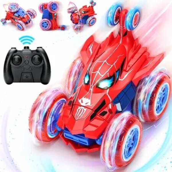 Remote Control Car,360 Degree Rotating 2.4GHz Fast Stunt RC Cars with Wheel Lights Off Road RC Crawlers Toys for Kids
