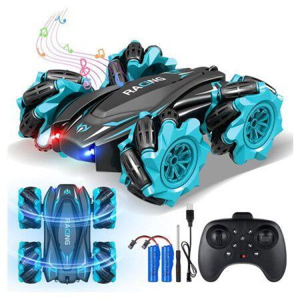 Remote Control Cars for Kids, All Directional Double Sided 360Â° Rotating 4WD RC Cars, Racing RC Stunt Cars Toy Christmas Birthday Gifts for Boys Girls (Green)