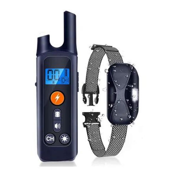 Remote Control Dog Training Collar, Waterproof, Rechargeable Shock Collar, for Small Medium Large Dogs, 3 Training Modes (Blue)