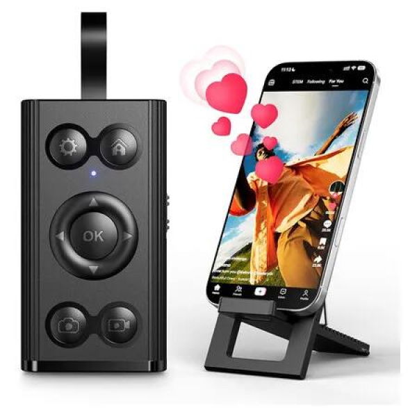 Remote Control for TikTok, Wireless Bluetooth Remote Controller for Camera Shutter Short Video