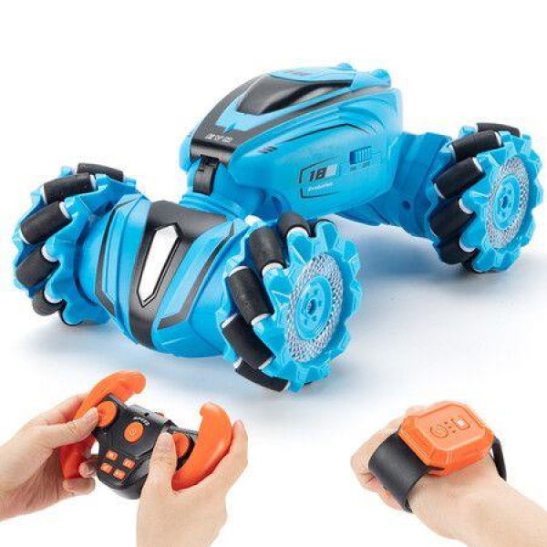 Remote Control High-Speed Stunt Car with 360Â° Flips and Drifts, Gesture Control, 2.4Ghz Rechargeable RC Toy Car for Kids (Blue)