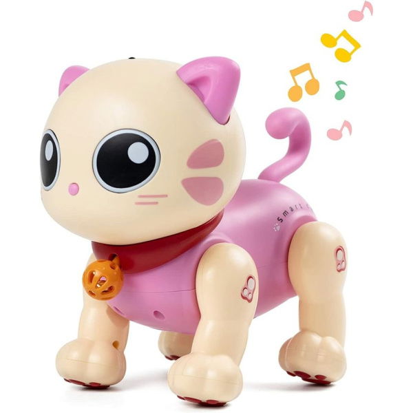 Remote Control Kitty Toys Interactive Intelligent Robotic With LED Program Dancing And Music For Birthday Gifts Age 3+.