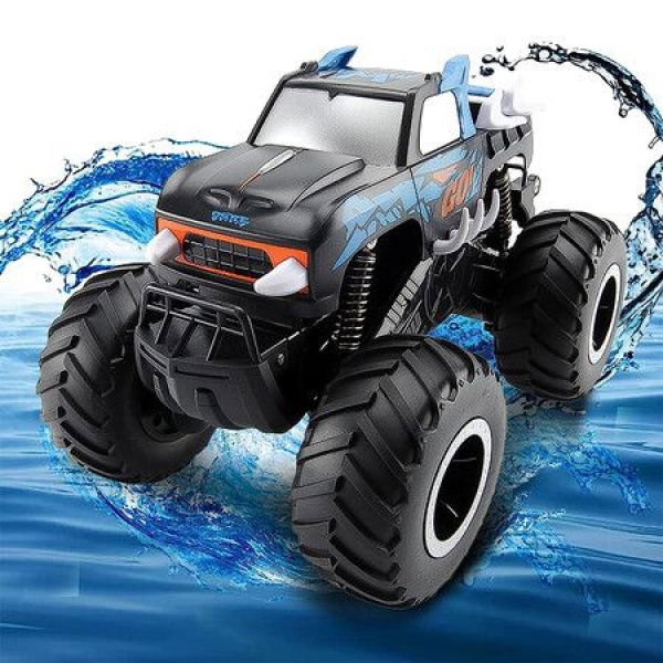 Remote Control Monster Truck For 3-8 Boys Amphibious Dinosaur Waterproof 4x4 Rc Car For Kids