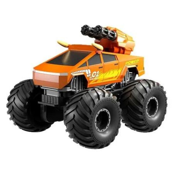 Remote Control Monster Truck,Amphibious Remote Control Car with Water Squirt,4WD All-Terrain Off-Road Pickup RC Trucks Gift for Kids(Orange)