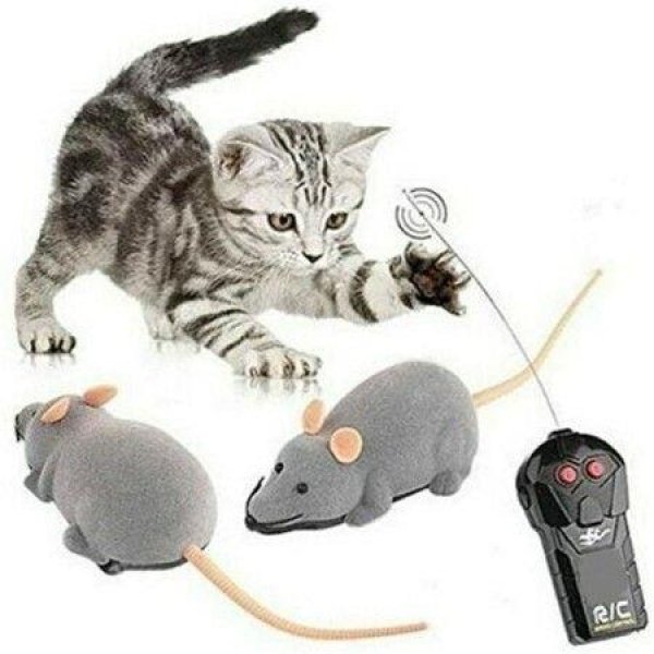 Remote Control Mouse Funny Electronic Rat Mouse Wireless Toy For CatInteractive Cat Toy Gray