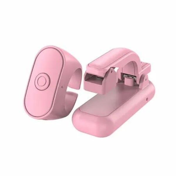 Remote Control Page Turner for Kindle eReaders,Camera Shutter Selfie Video Record 2-in-1 Page Turner Ring Clicker for Tablets Reading Novels(Pink)