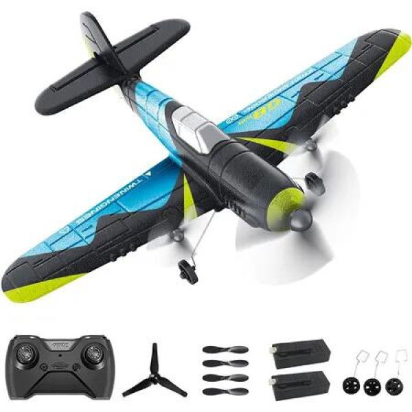 Remote Control Plane Toy, RC Plane P51D Mustang Glider, Remote Control Airplane w/Xpilot Stabilization System Easy to Fly for Beginners