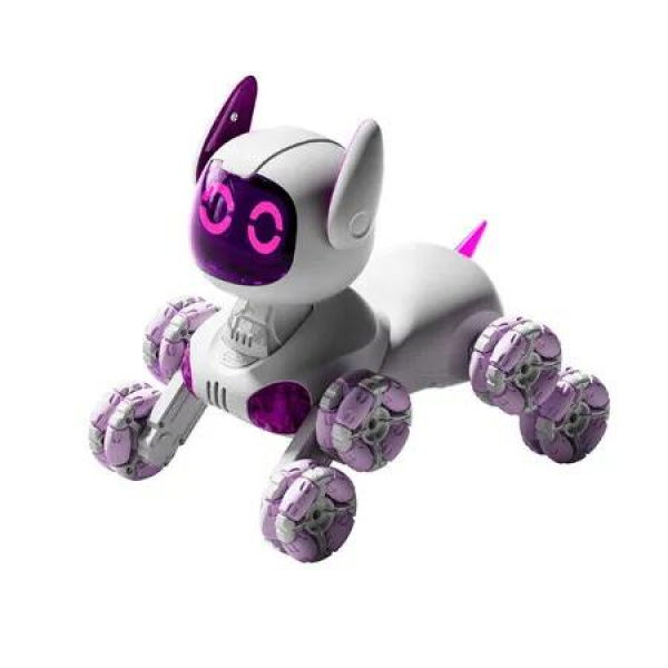Remote Control Robot Dog Toy, Smart Robot Dog for Kids, Interactive Dancing and Sound, RC Stunt Robot Toys with LED Eyes, for Boys and Girls Gifts,Pink