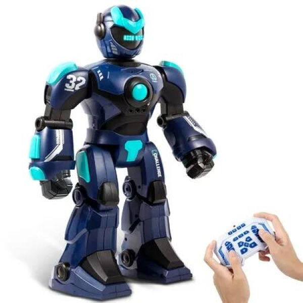 Remote Control Robot Toy Smart Gesture Sensing Rechargeable Programmable Robot Walking Dancing Singing Chirstmas Gift for 3-15 Years Old Boys(Blue)