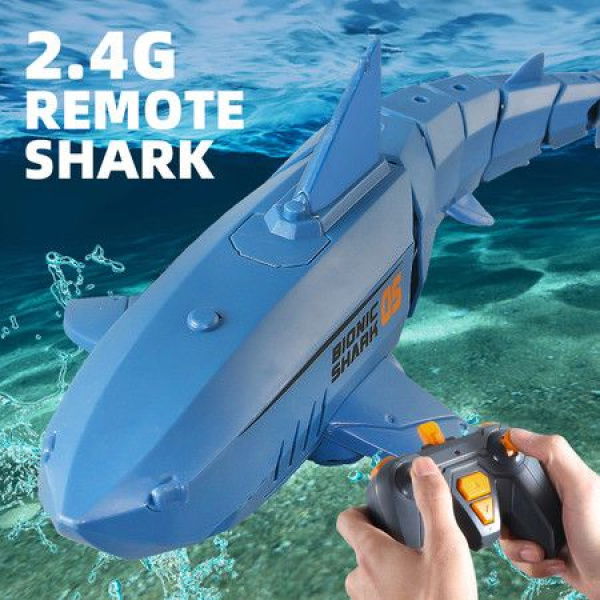 Remote Control Shark Toy With LED Light Rechargeable Electric Toy RC Shark With 2 Batteries. Pool Toys For Kids. 1:18 Scale 2.4G High Simulation Toy Shark For Swimming. Bathroom Shark Pool Toys.